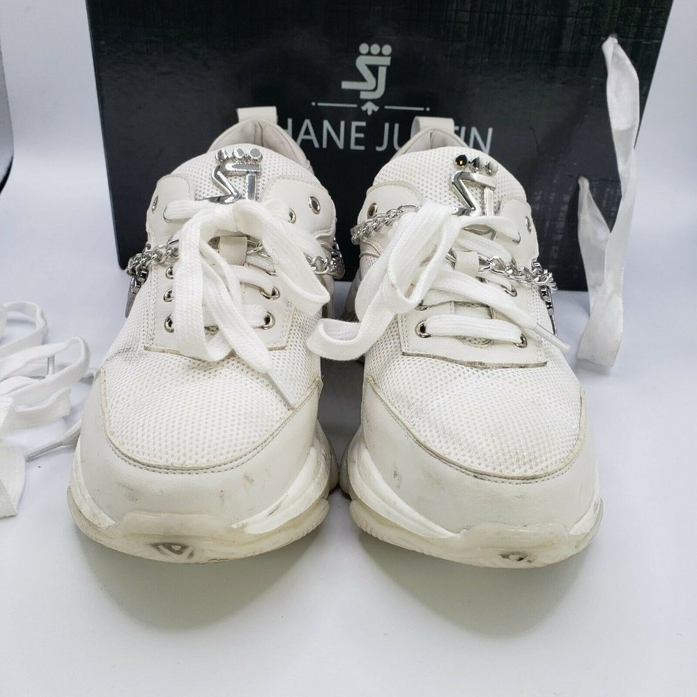 Shane Justin Sneaker Blanco Trainer Size 38/US 6-6.5 womens w Box - Picture 7 of 11